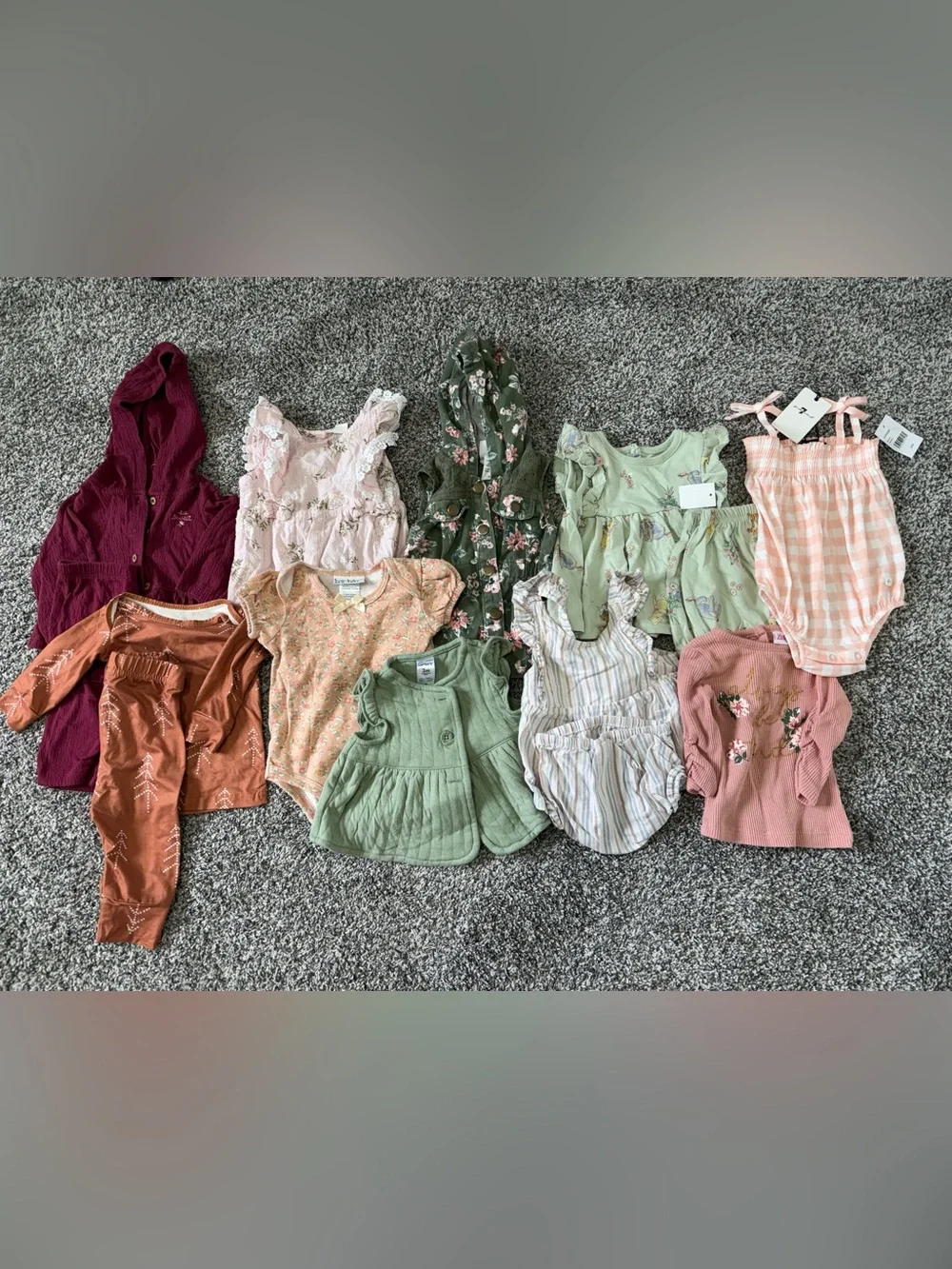 Baby Girl Clothing Bundle 3M-6M Floral Rompers Dresses Tops Vest Lot 10 Bundle - Picture 1 of 16